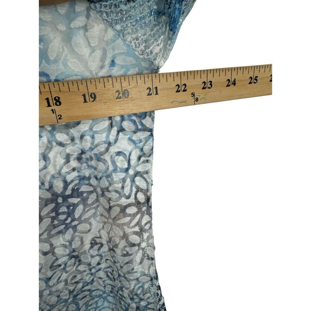 Adore Floral Art Abstract TUNIC - Size L Short Sleeve Burnout Hippie Boho - Picture 4 of 8